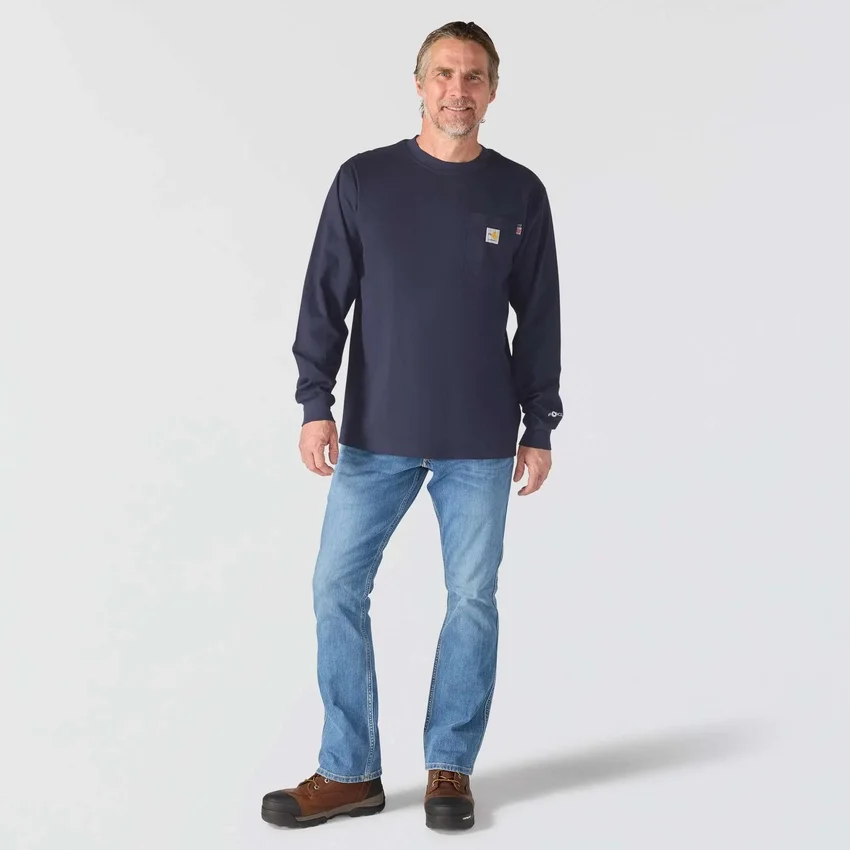 Camiseta gráfica de manguitos largos Force Irvine FR para hombre con diseño de plataforma petrolífera - Camisas ignífugas