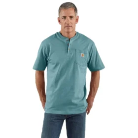 Camiseta Henley de hombre Dearborn, corte holgado y tejido grueso, con bolsillo
