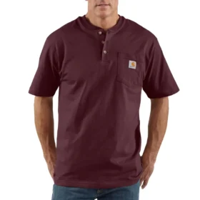Camiseta Henley de hombre Dearborn, corte holgado y tejido grueso, con bolsillo