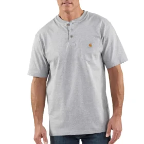 Camiseta Henley de hombre Dearborn, corte holgado y tejido grueso, con bolsillo