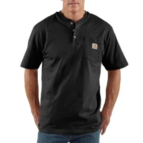 Camiseta Henley de hombre Dearborn, corte holgado y tejido grueso, con bolsillo