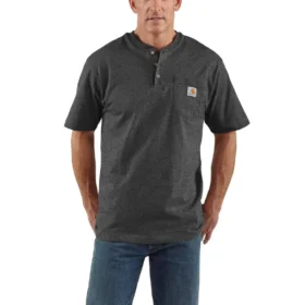 Camiseta Henley de hombre Dearborn, corte holgado y tejido grueso, con bolsillo