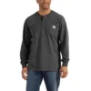 Camiseta Henley de manguitos largos con bolsillo para hombre, corte holgado y tejido grueso, modelo Dearborn