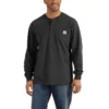 Camiseta Henley de manguitos largos con bolsillo para hombre, corte holgado y tejido grueso, modelo Dearborn