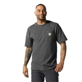 Camiseta icónica K87 de corte holgado y tejido grueso con bolsillo para hombre