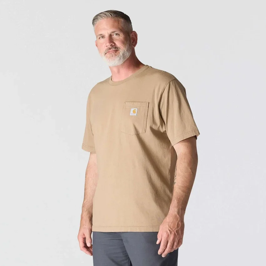 Camiseta icónica K87 de corte holgado y tejido grueso con bolsillo para hombre