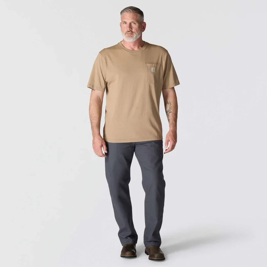 Camiseta icónica K87 de corte holgado y tejido grueso con bolsillo para hombre