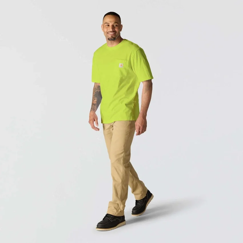 Camiseta icónica K87 de corte holgado y tejido grueso con bolsillo para hombre