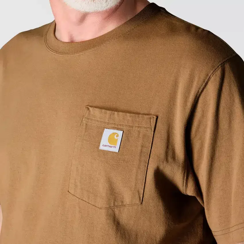 Camiseta icónica K87 de corte holgado y tejido grueso con bolsillo para hombre