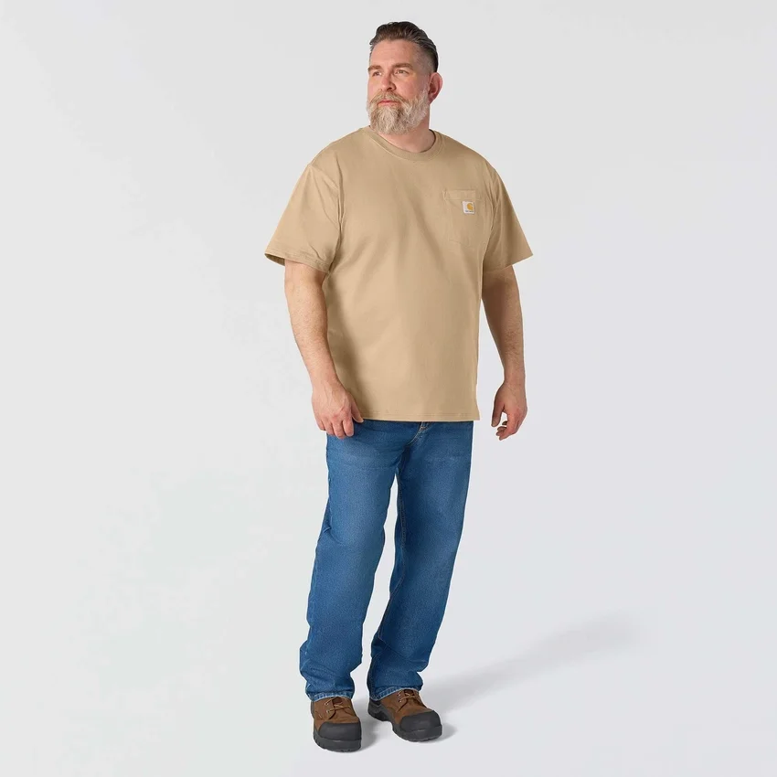 Camiseta icónica K87 de corte holgado y tejido grueso con bolsillo para hombre