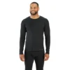 Camiseta interior de sudadera cuello redondo de algodón elástico de peso medio con tejido acanalado