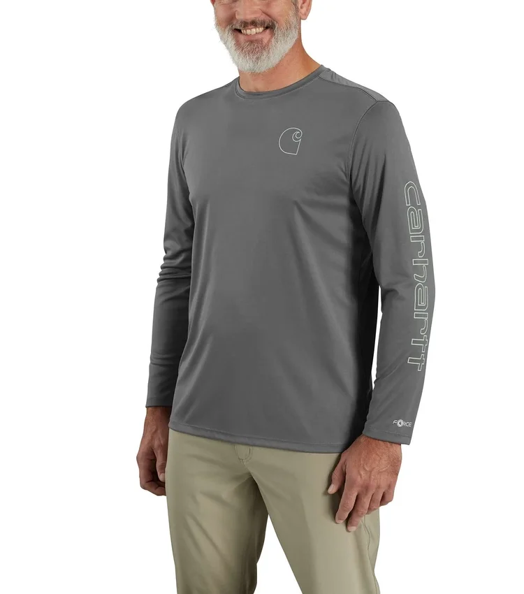 Camiseta ligera de manguitos largos para hombre Force Sun Defender con protección UPF 50+ y tecnología de absorción de la humedad - Camisas de protección solar