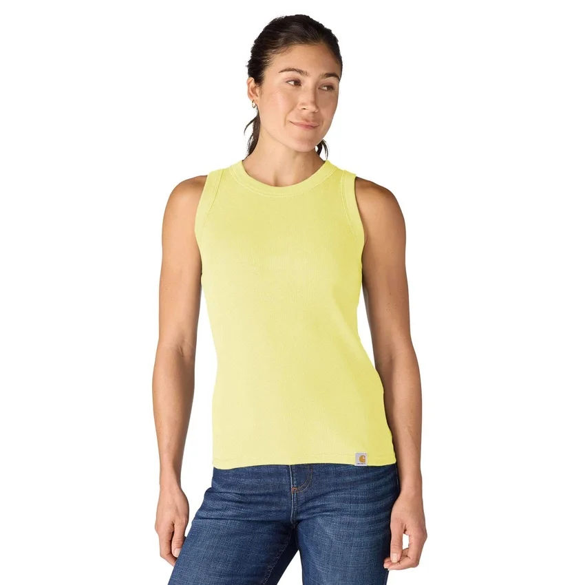 Camiseta sin mangas de mujer de Tencel, ligera y transpirable, con tejido acanalado