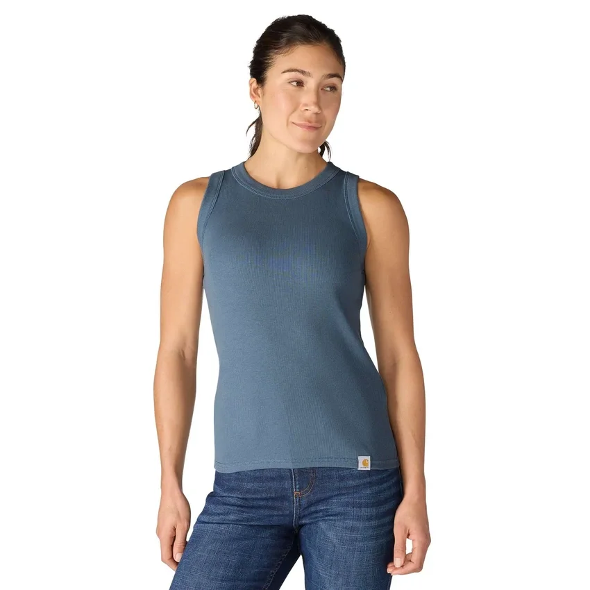 Camiseta sin mangas de mujer de Tencel, ligera y transpirable, con tejido acanalado