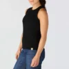 Camiseta sin mangas de mujer de Tencel, ligera y transpirable, con tejido acanalado