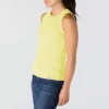 Camiseta sin mangas de mujer de Tencel, ligera y transpirable, con tejido acanalado