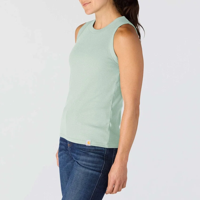 Camiseta sin mangas de mujer de Tencel, ligera y transpirable, con tejido acanalado