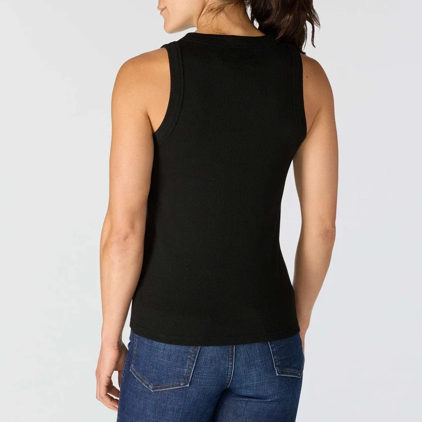 Camiseta sin mangas de mujer de Tencel, ligera y transpirable, con tejido acanalado