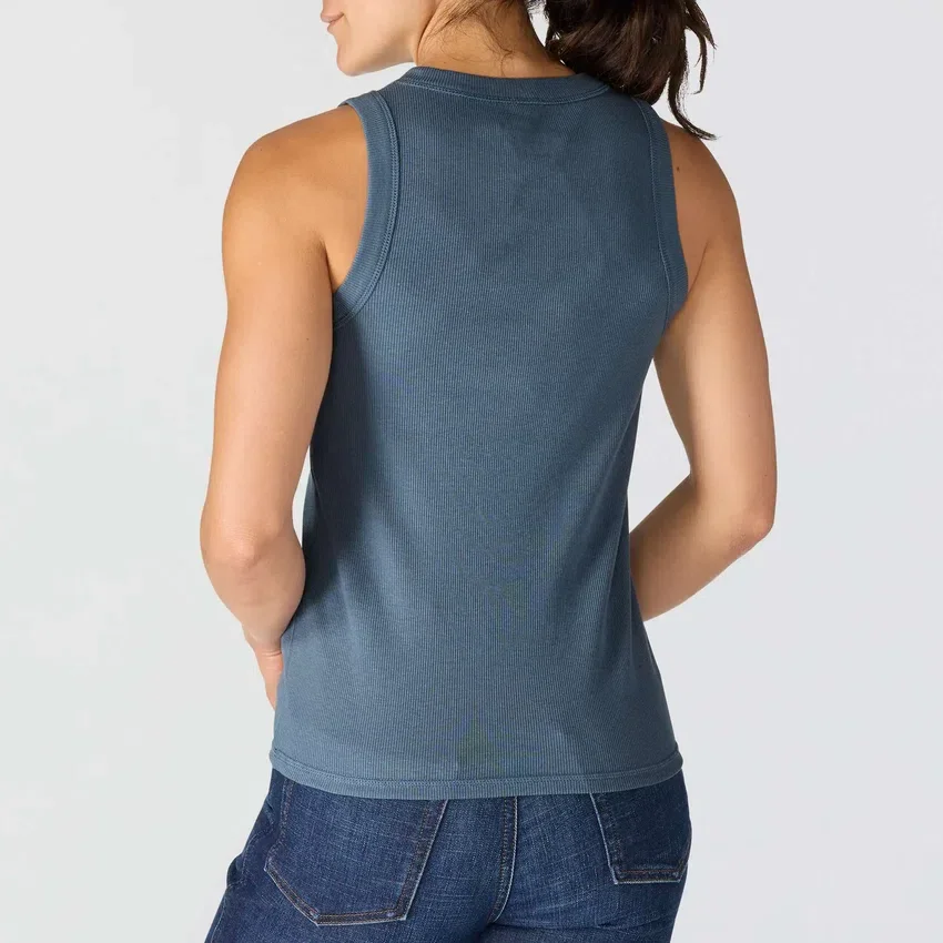 Camiseta sin mangas de mujer de Tencel, ligera y transpirable, con tejido acanalado