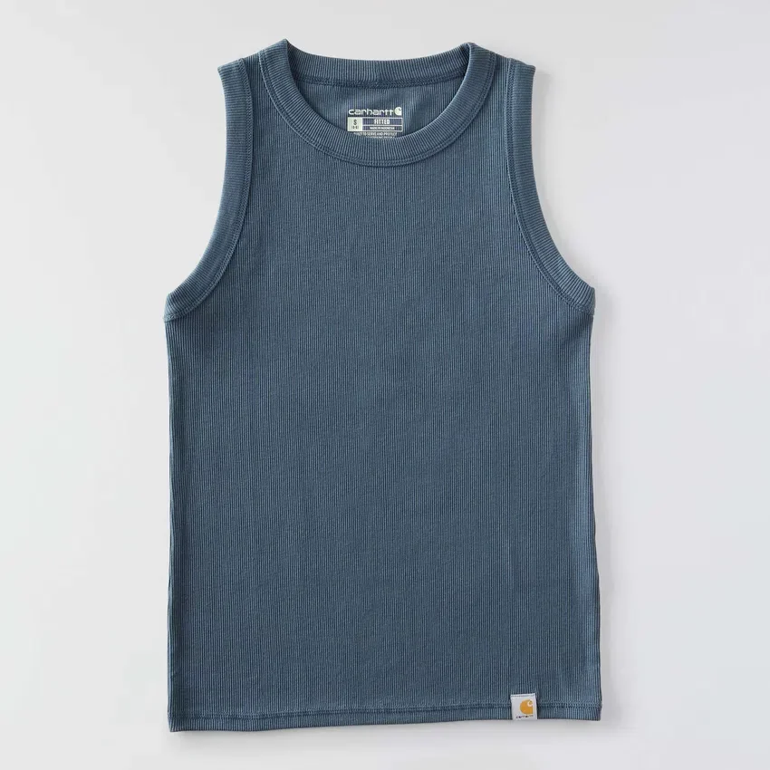 Camiseta sin mangas de mujer de Tencel, ligera y transpirable, con tejido acanalado