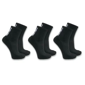 Carhartt Force® Calcetines cortos de media caña con logotipo, peso medio, paquete de 3