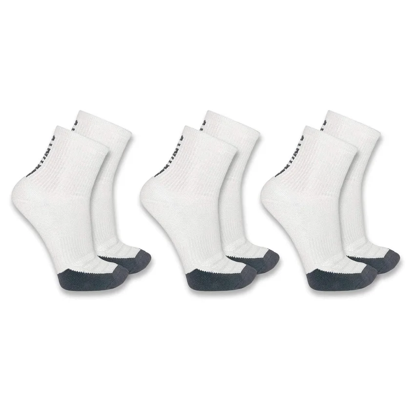 Carhartt Force® Calcetines cortos de media caña con logotipo, peso medio, paquete de 3