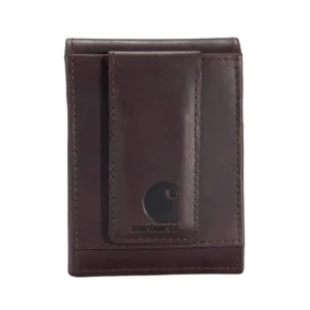 Cartera con bolsillo delantero de cuero curtido al aceite