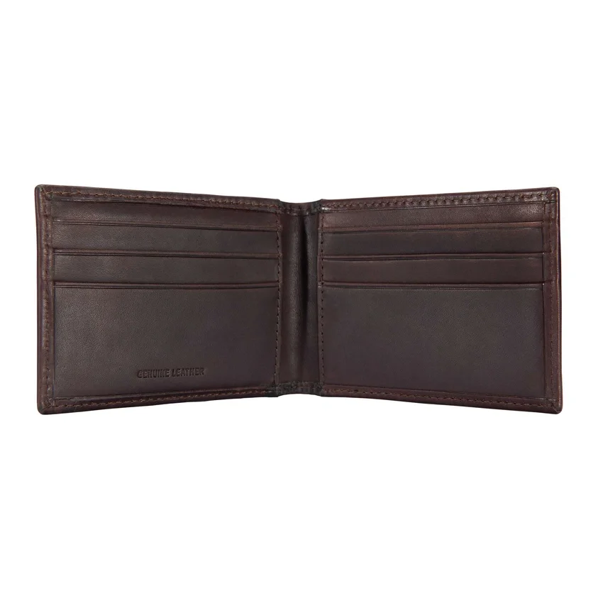 Cartera con bolsillo delantero de cuero curtido al aceite
