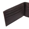 Cartera con bolsillo delantero de cuero curtido al aceite