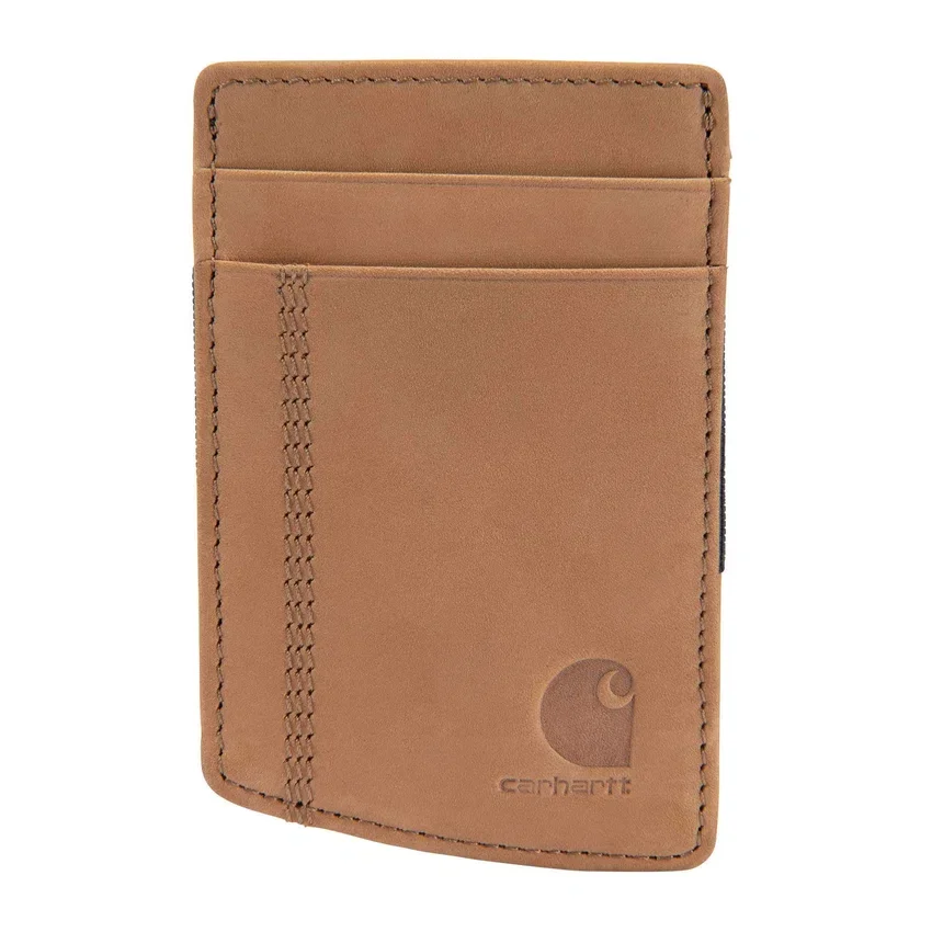 Cartera con bolsillo delantero de piel de silla de montar