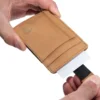 Cartera con bolsillo delantero de piel de silla de montar