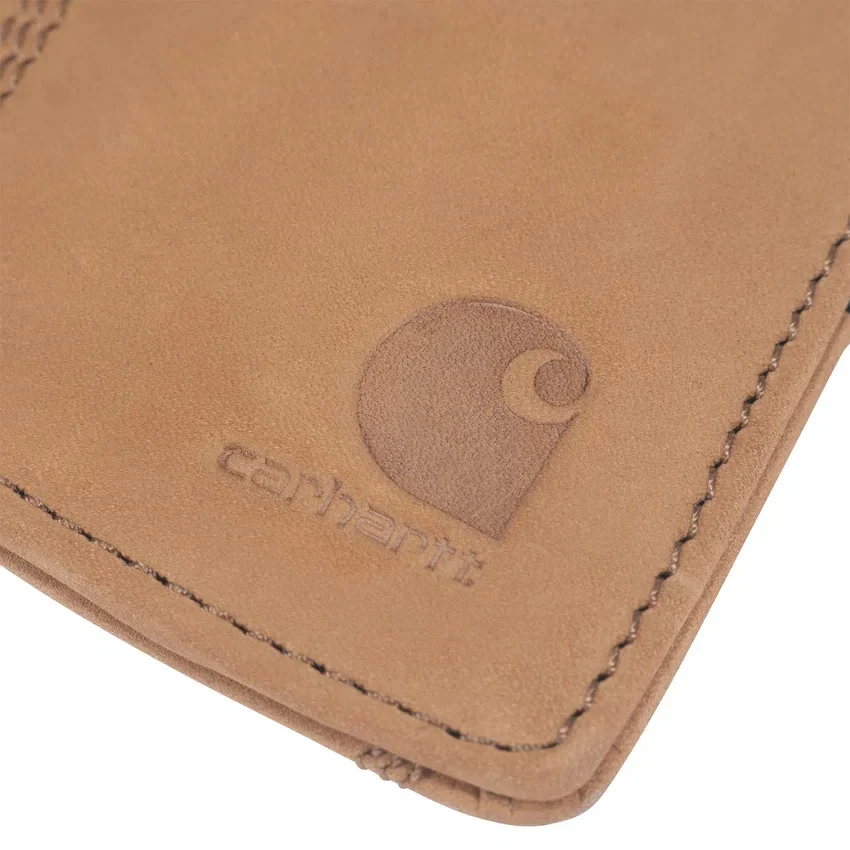 Cartera con bolsillo delantero de piel de silla de montar