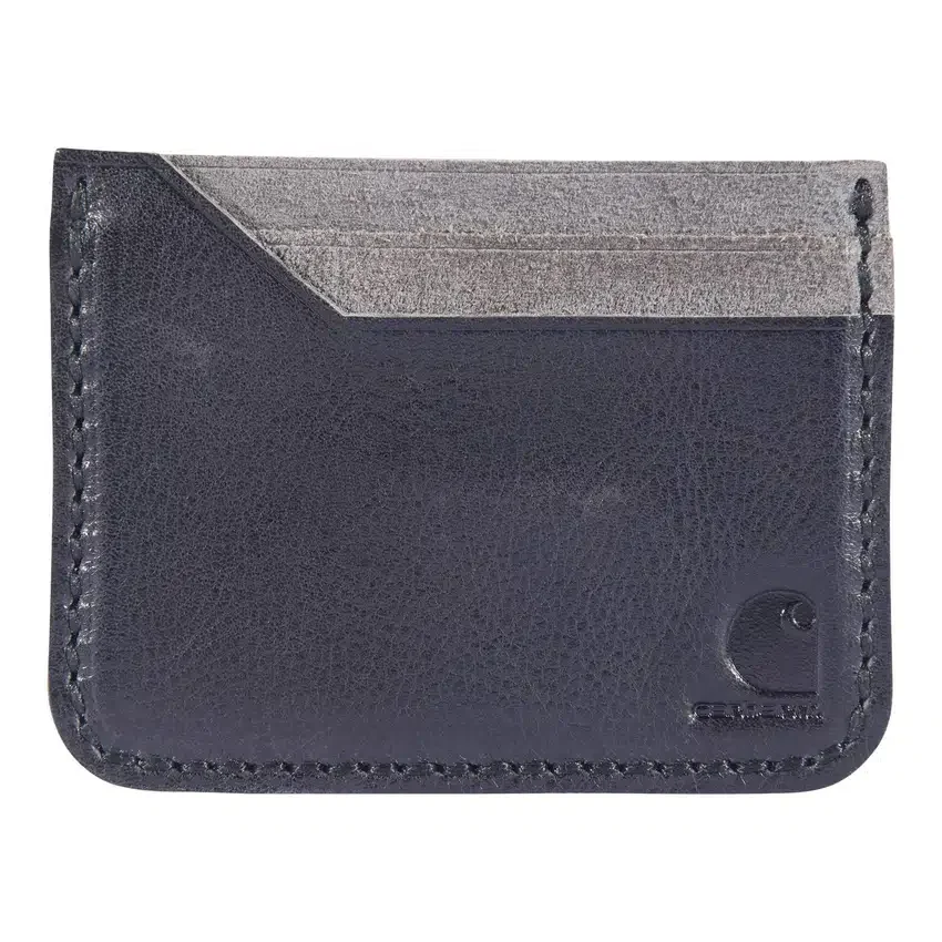 Cartera con bolsillo delantero de piel patinada