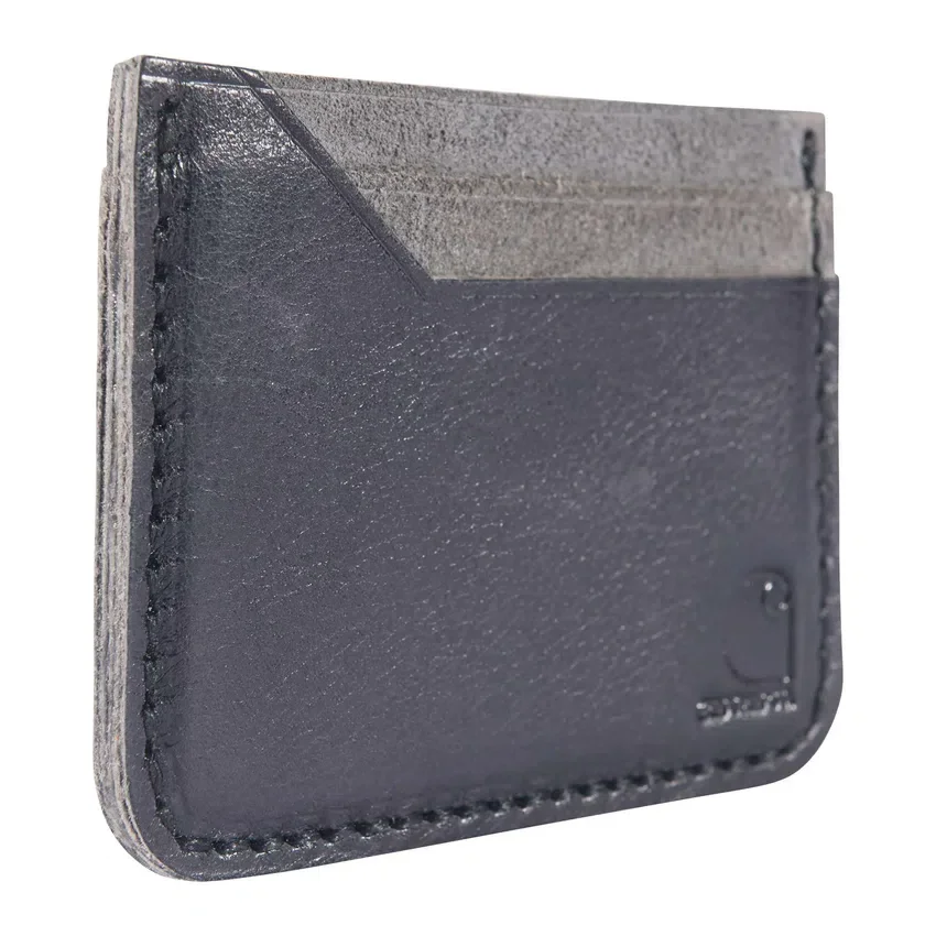 Cartera con bolsillo delantero de piel patinada
