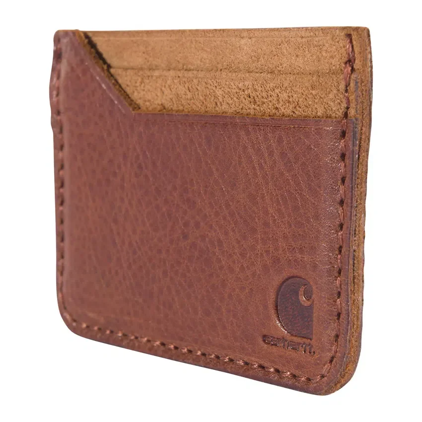 Cartera con bolsillo delantero de piel patinada