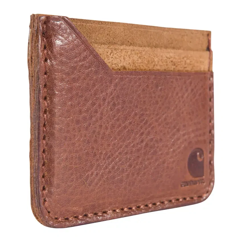 Cartera con bolsillo delantero de piel patinada