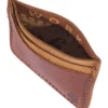 Cartera con bolsillo delantero de piel patinada