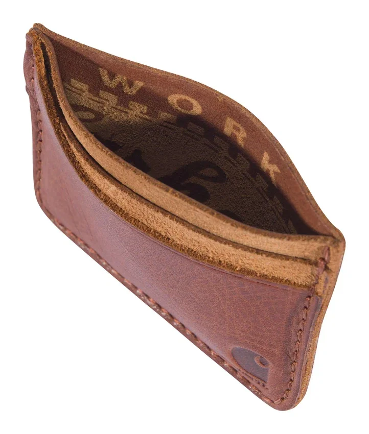 Cartera con bolsillo delantero de piel patinada