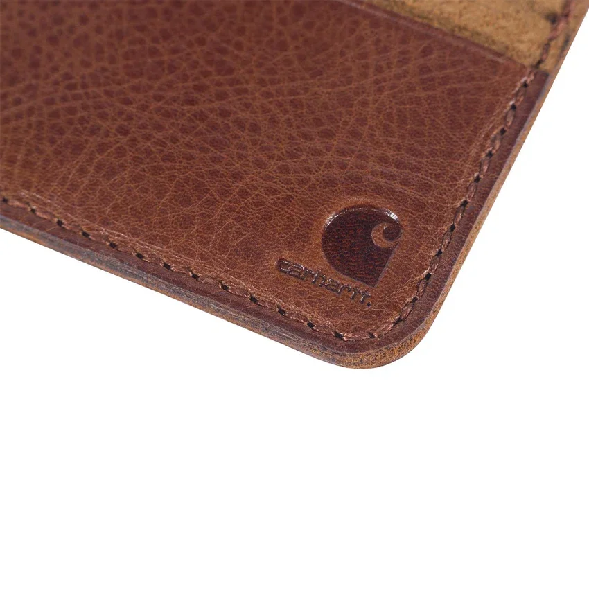 Cartera con bolsillo delantero de piel patinada