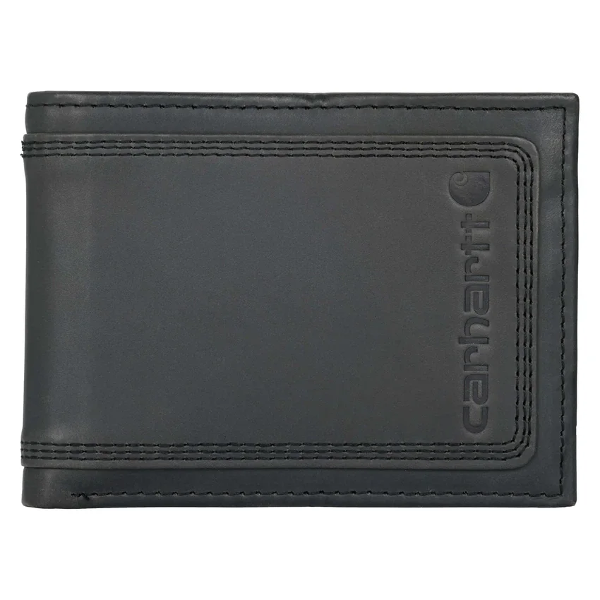 Cartera de cuero con triple costura
