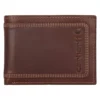 Cartera de cuero con triple costura
