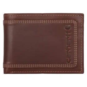 Cartera de cuero con triple costura
