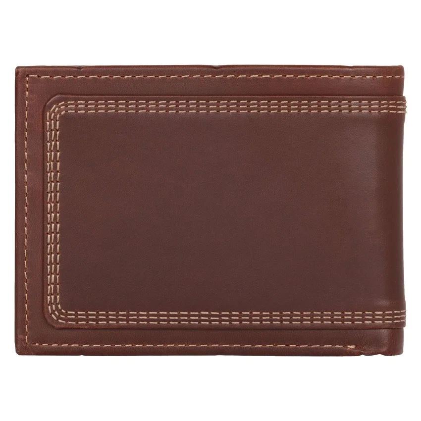 Cartera de cuero con triple costura