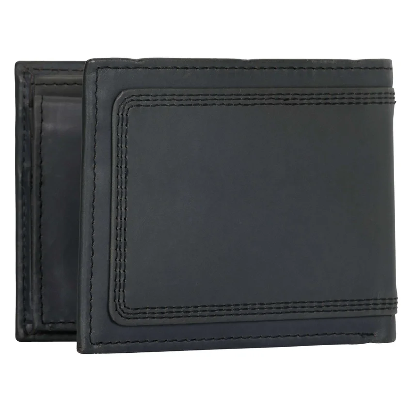 Cartera de cuero con triple costura