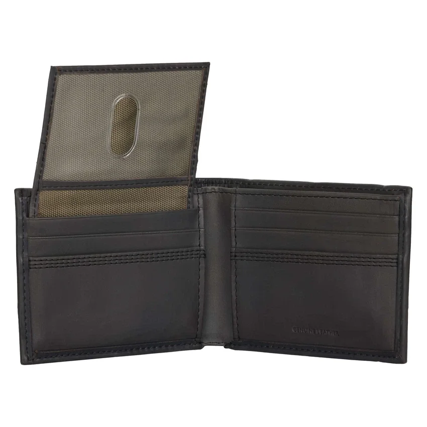 Cartera de cuero con triple costura