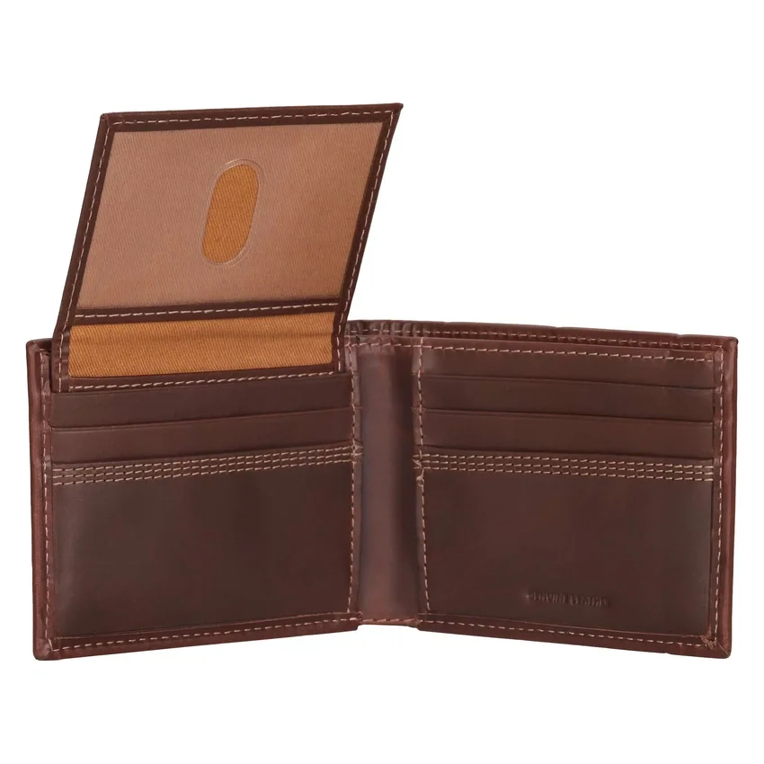 Cartera de cuero con triple costura