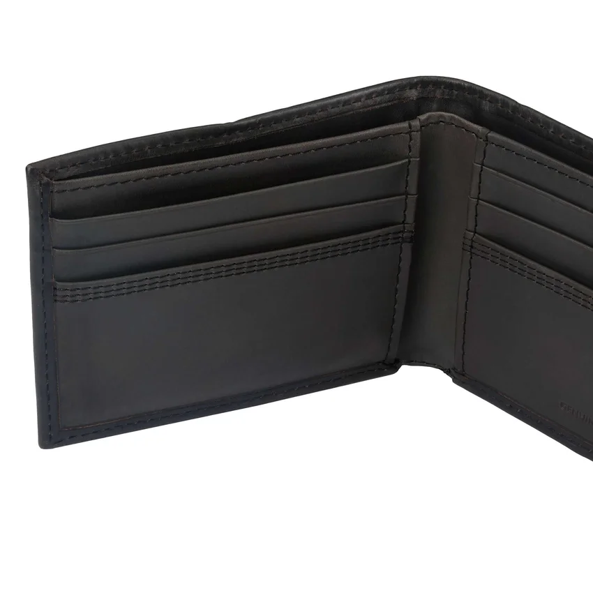 Cartera de cuero con triple costura