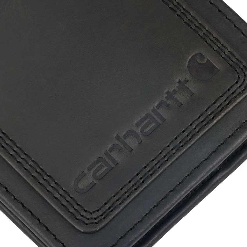 Cartera de cuero con triple costura