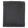 Cartera de cuero de tres pliegues con triple costura