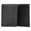 Cartera de cuero de tres pliegues con triple costura
